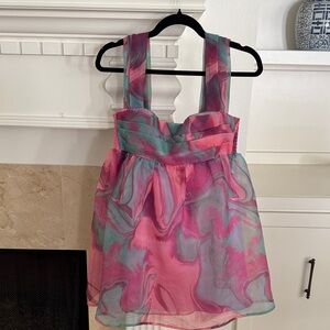 Amanda Uprichard Cindy Lou dress- Pink blue purple Swirl Dress